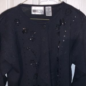 Vintage Russ classic sweater with sequins sewn on from